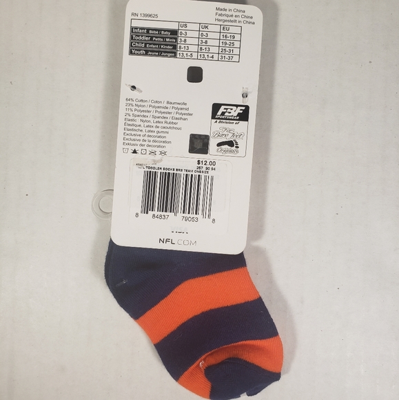 NWT Toddler's Chicago Bears Rugby Quarter Socks - Picture 4 of 5